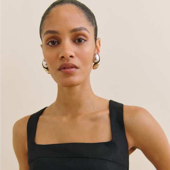 NWT • Reformation Celosia Black Linen Dress - Picture 7 of 8